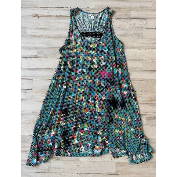 Sleeveless Cabi Multi Color Polka Dot Dress sz S EUC - Picture 3 of 5